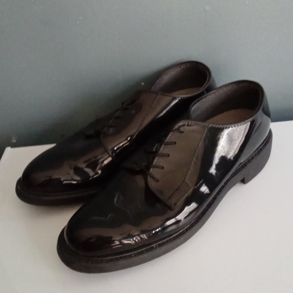 Bates Black Patent‎ Leather Oxford Dress Shoes Men Formal Military Uniform - Picture 5 of 7